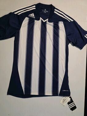Adidas Stripe 21 Shirt Men's Small Navy White Soccer Jersey NWT